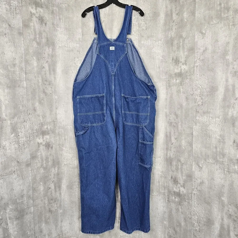 Liberty Bib Overalls Mens 46x30 Triple Stitched Denim Medium Wash Farmer Outdoor
